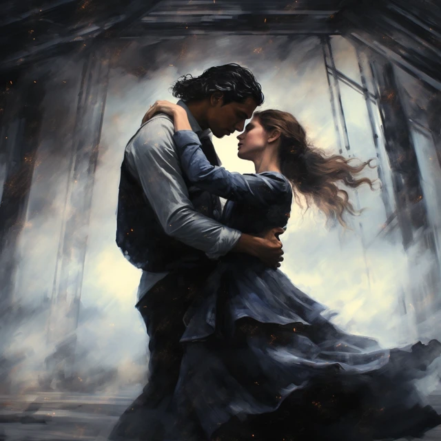 MJ v5.2-v7: Romantic Embrace AI Art Generation - v5.2 - Image 3