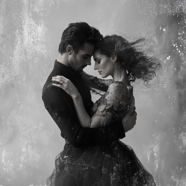 MJ v5.2-v7: Romantic Embrace AI Art Generation - v6.1 - Image 3