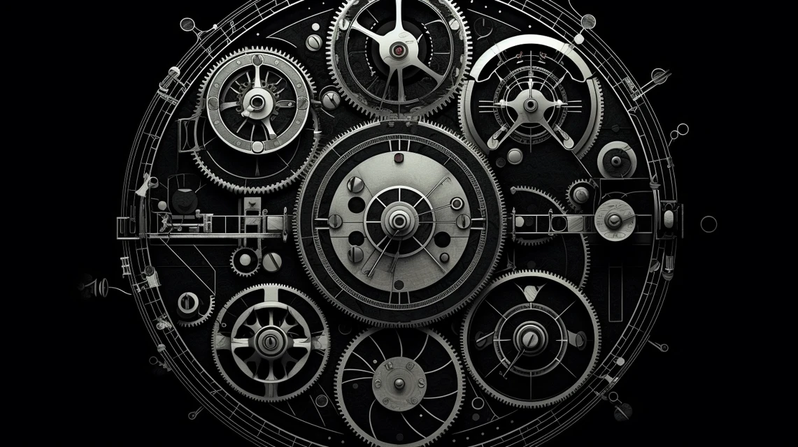 MidJourney Comparison: Mechanical Watch Blueprint Art - v5.2 - Image 2