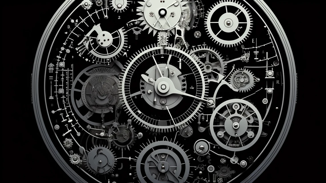 MidJourney Comparison: Mechanical Watch Blueprint Art - v5.2 - Image 3