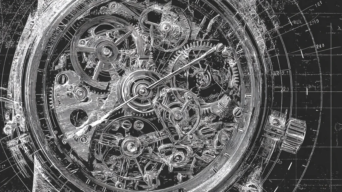MidJourney Comparison: Mechanical Watch Blueprint Art - v7.0 - Image 4