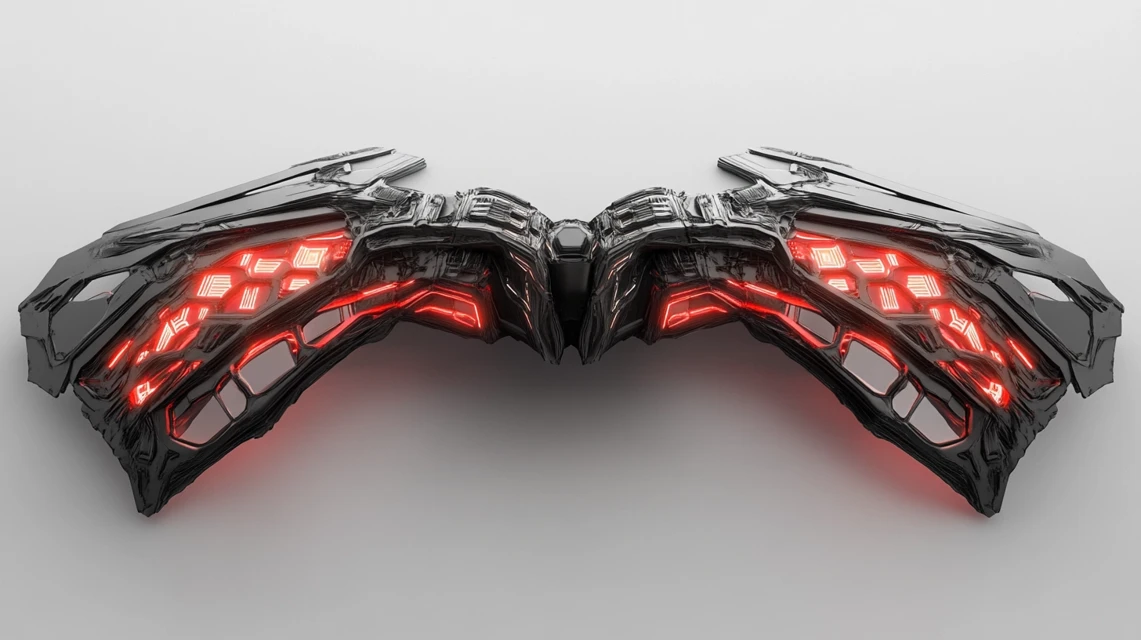 MidJourney Evolution: 3D Biomechanical Wing City Models - v6.1 - Image 2