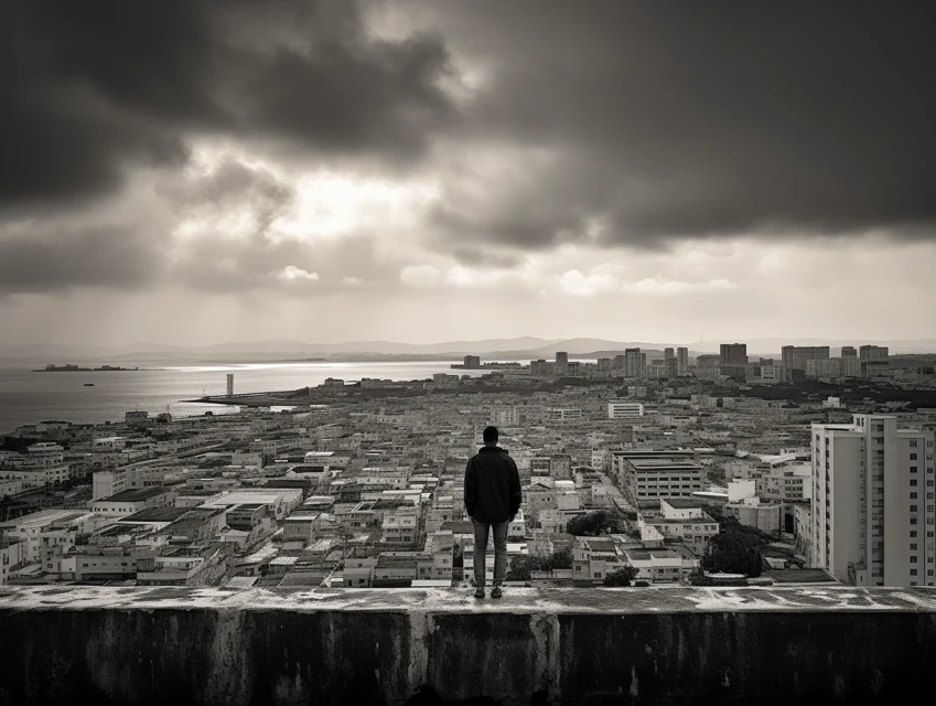Midjourney: Crafting Atmospheric B&W Urban Photography - v5.2 - Image 3