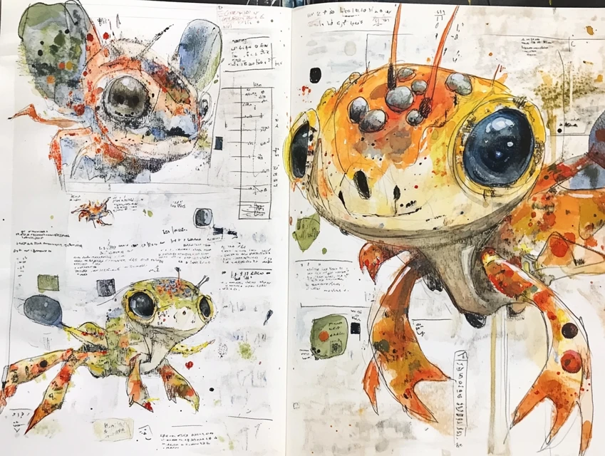 MidJourney’s Evolution in Child Explorer Alien Field Journals - v6.1 - Image 2