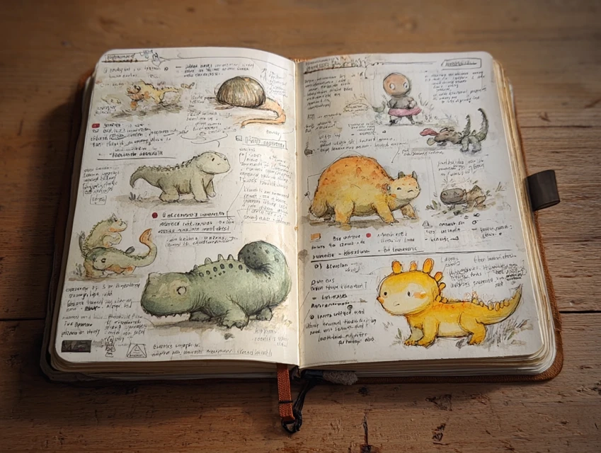 MidJourney’s Evolution in Child Explorer Alien Field Journals - v7.0 - Image 2