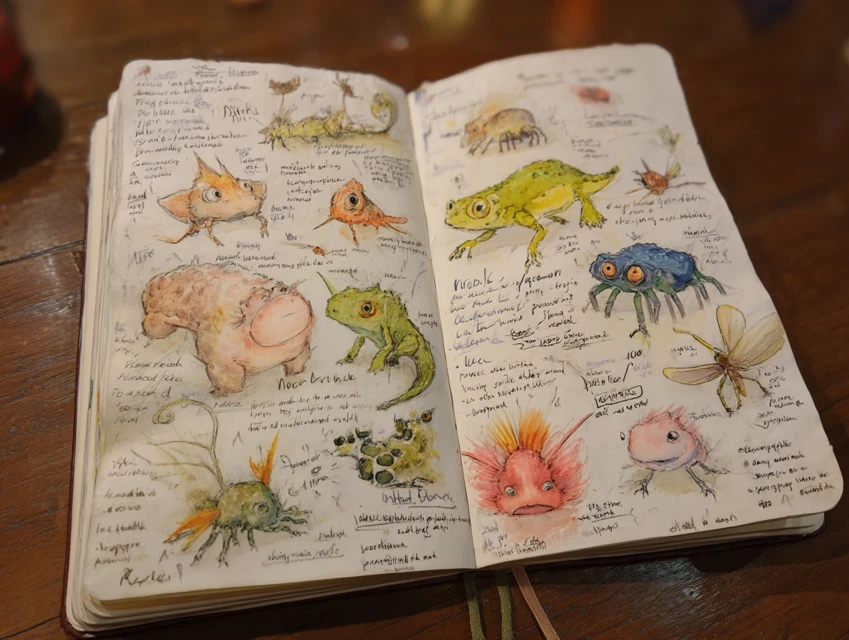 MidJourney’s Evolution in Child Explorer Alien Field Journals - v7.0 - Image 3