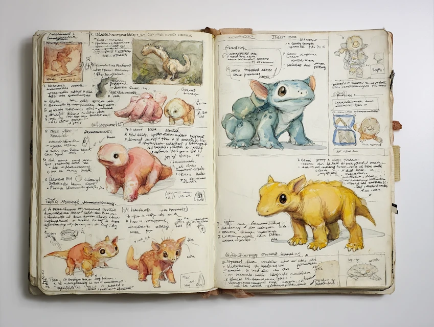 MidJourney’s Evolution in Child Explorer Alien Field Journals - v7.0 - Image 1