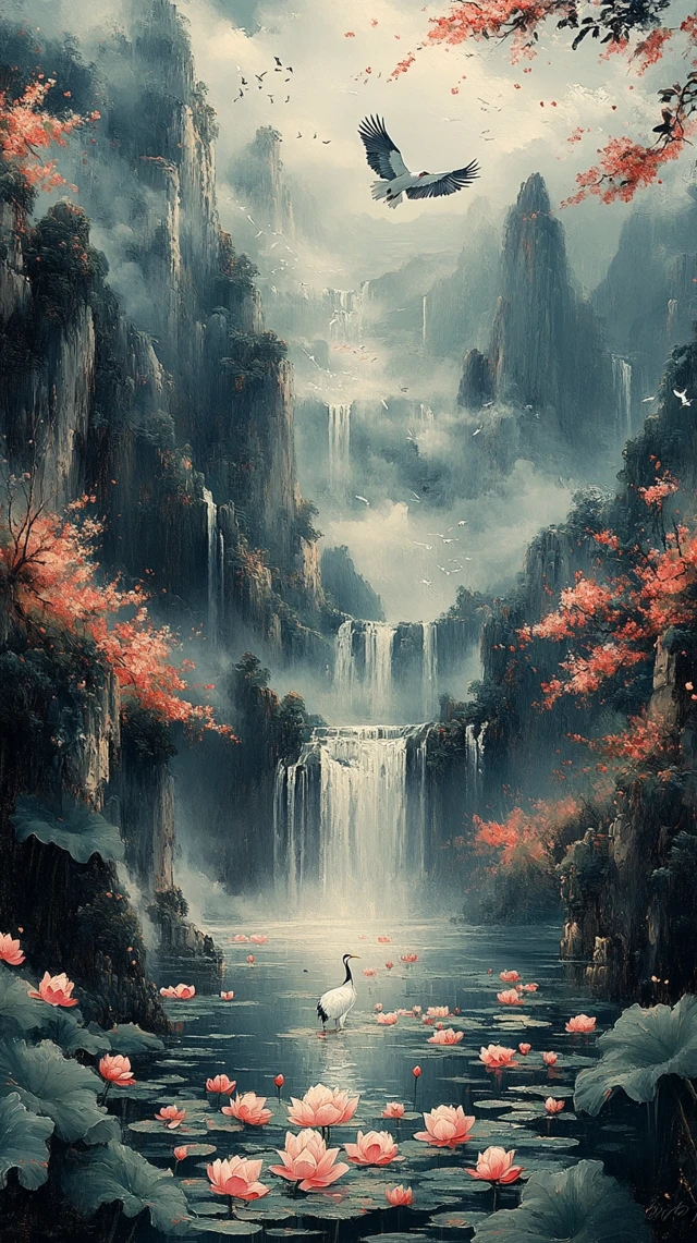 MidJourney Evolution: Chinese Landscape Art Comparison - v6.1 - Image 2