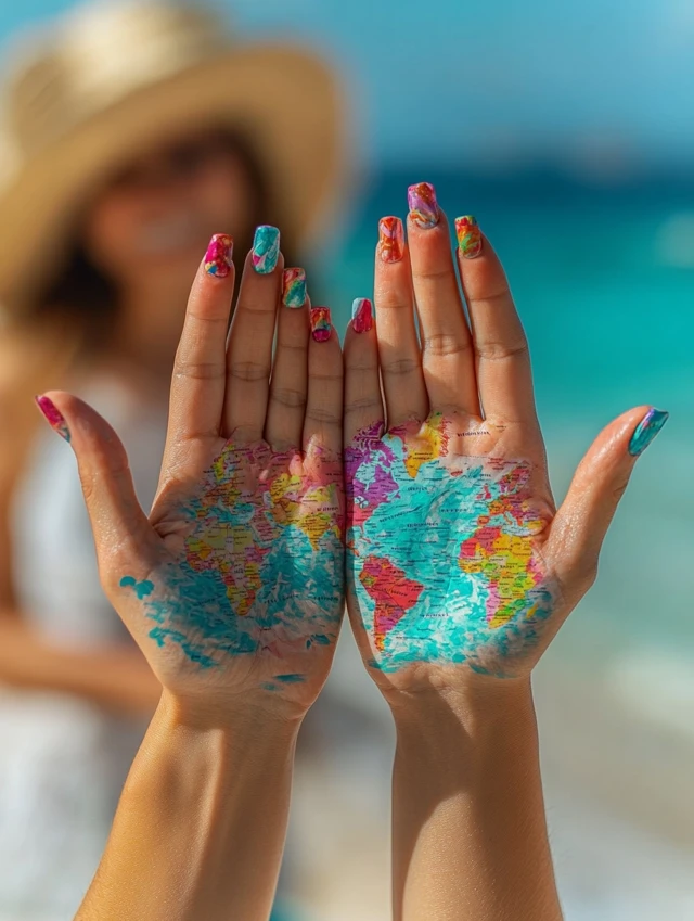 MidJourney Evolution: World Map Hand Art Photography - v6.1 - Image 4