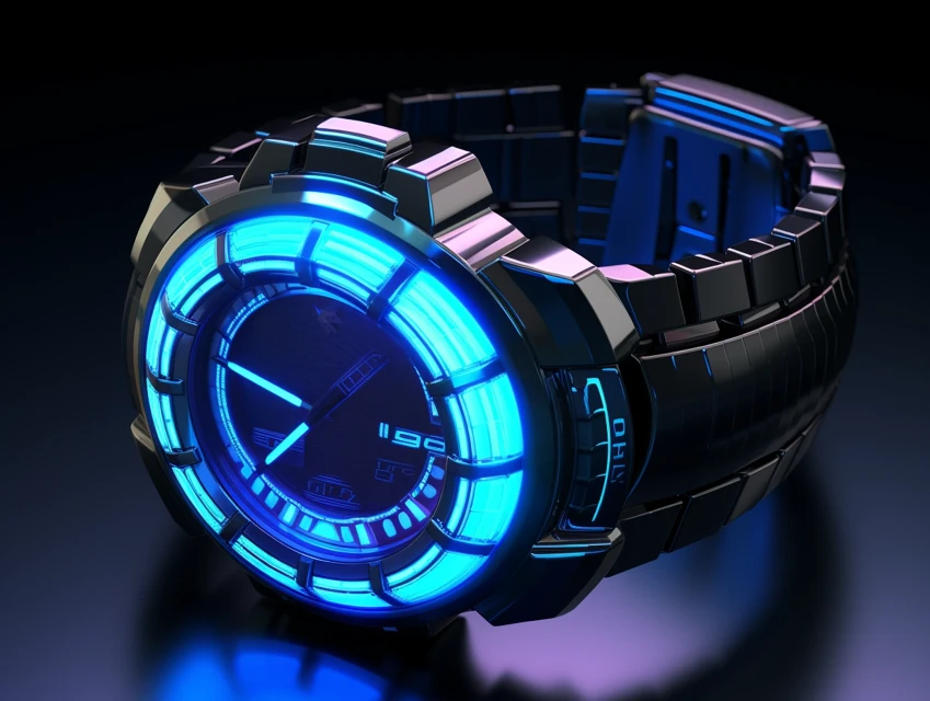 Midjourney: Futuristic Neon Digital Watch Design Showdown - v5.2 - Image 4