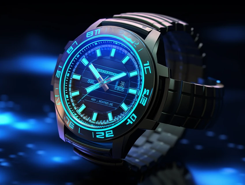 Midjourney: Futuristic Neon Digital Watch Design Showdown - v5.2 - Image 2