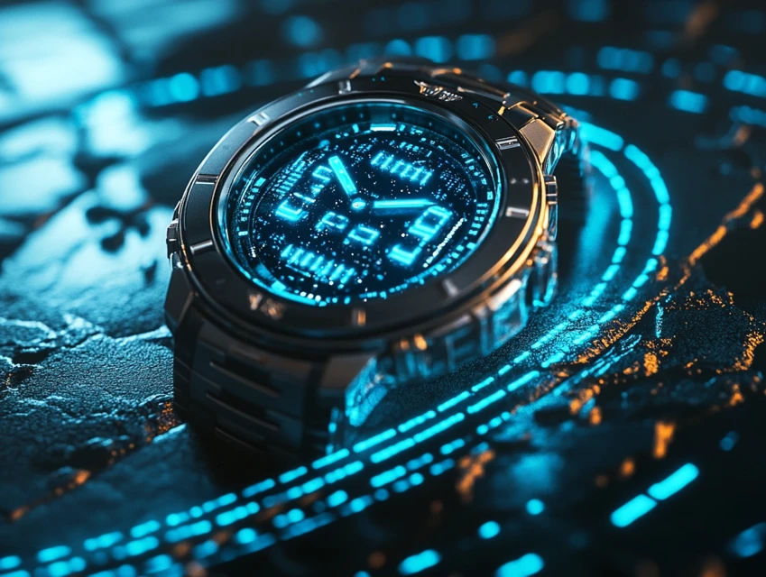 Midjourney: Futuristic Neon Digital Watch Design Showdown - v6.1 - Image 4