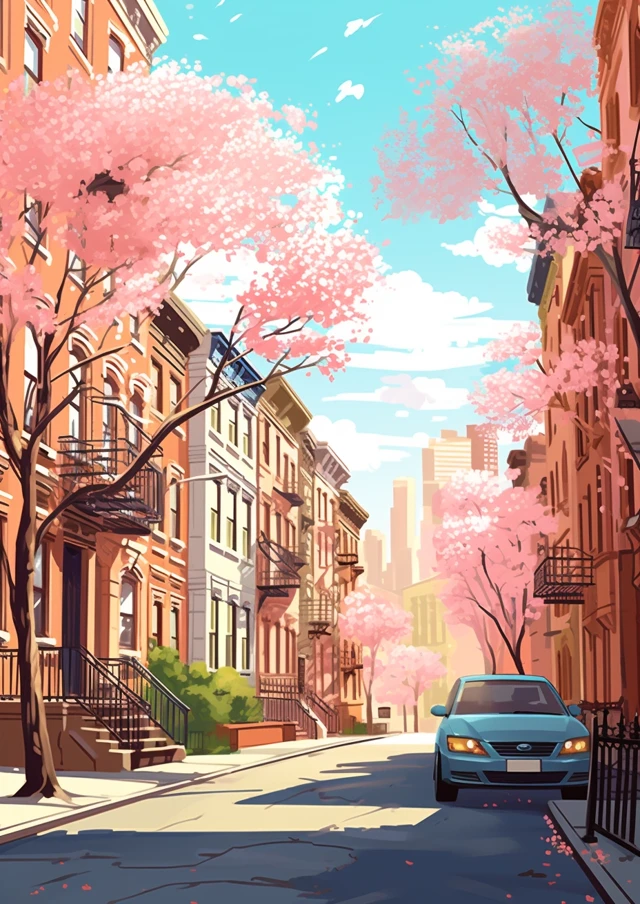 Whimsical NYC Spring Illustration Midjourney: v5.2-v7.0 - v5.2 - Image 3