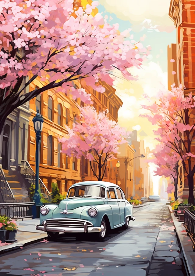 Whimsical NYC Spring Illustration Midjourney: v5.2-v7.0 - v5.2 - Image 4