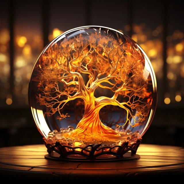 Stunning Blown Glass Tree of Life Art: MidJourney Evolution - v5.2 - Image 2