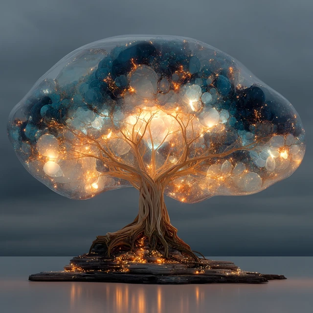 Stunning Blown Glass Tree of Life Art: MidJourney Evolution - v7.0 - Image 2