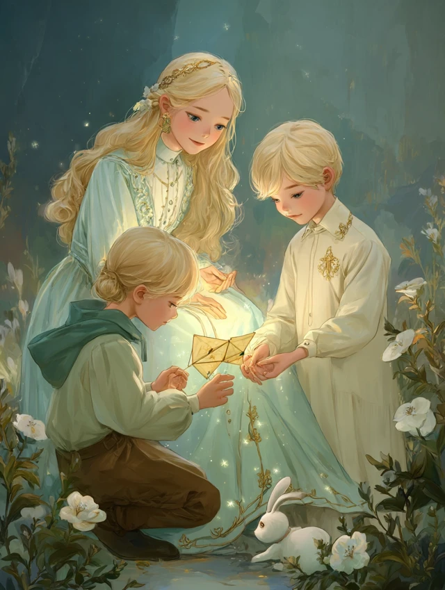 Midjourney v5-v7: Magical Children Illustration Evolution - v7.0 - Image 2