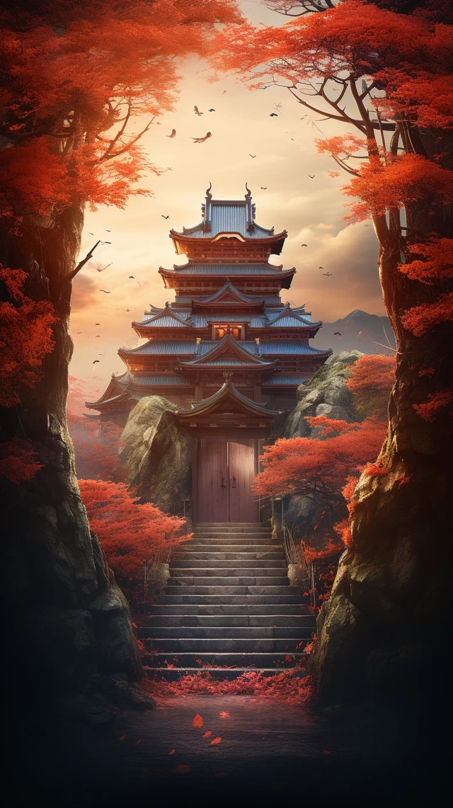 Japanese Castle Movie Poster AI: Midjourney Showdown - v5.2 - Image 3