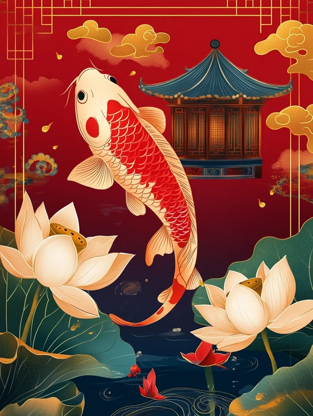 Midjourney: Best Chinese Koi Fish Illustration v5.2-v7.0 - v6.1 - Image 3