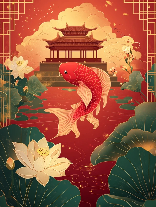 Midjourney: Best Chinese Koi Fish Illustration v5.2-v7.0 - v6.1 - Image 2