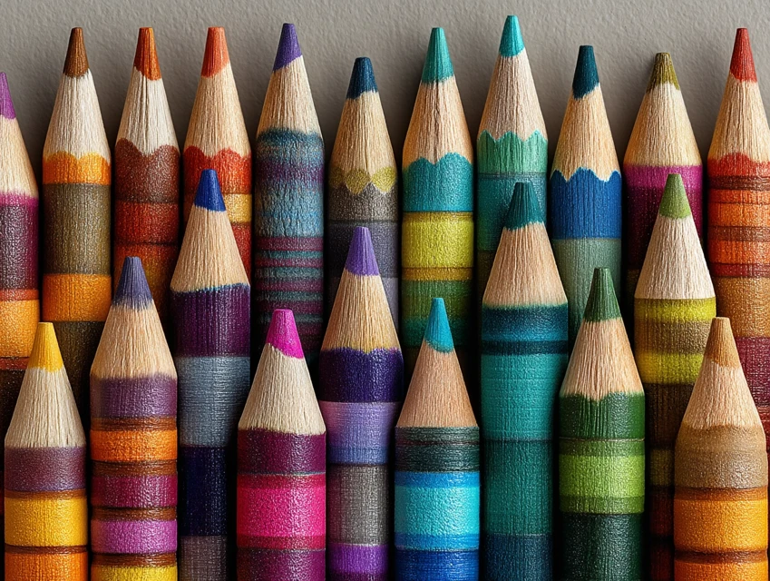 Realistic Colored Pencil Flat Lay Art: MJ v5.2-v7.0 Test - v7.0 - Image 1