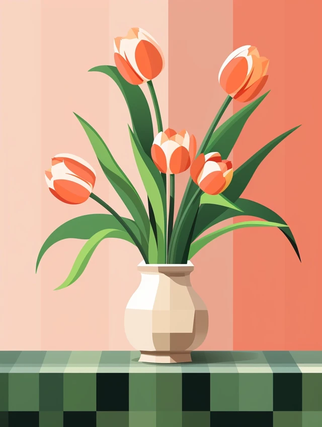 Midjourney Dopamine Decor Illustrations: v5.2-v7.0 Tulip Test - v5.2 - Image 4