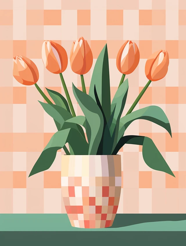 Midjourney Dopamine Decor Illustrations: v5.2-v7.0 Tulip Test - v5.2 - Image 1