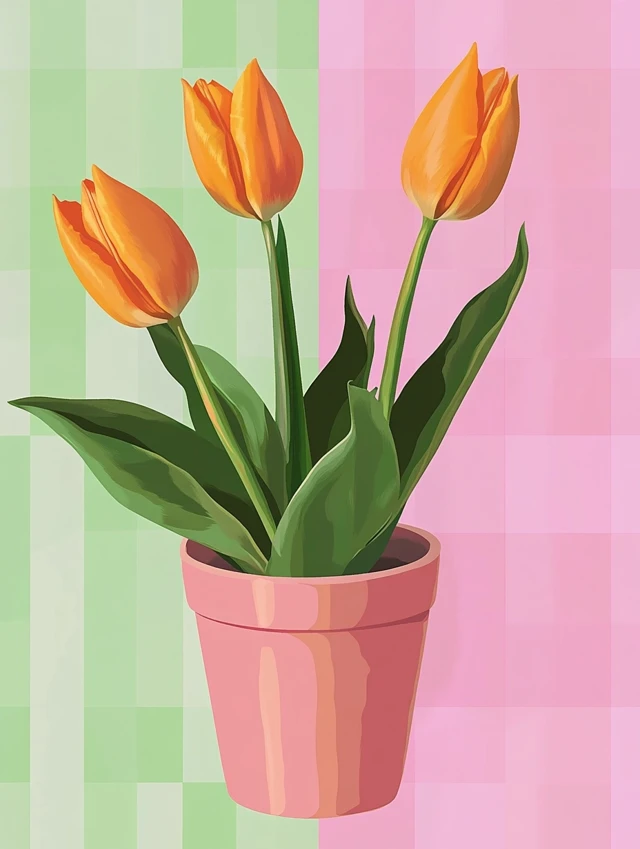 Midjourney Dopamine Decor Illustrations: v5.2-v7.0 Tulip Test - v6.1 - Image 2