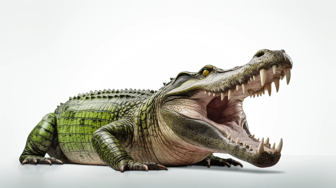 Midjourney Crocodile White Background Comparison: V5.2-V7.0 - v5.2 - Image 2