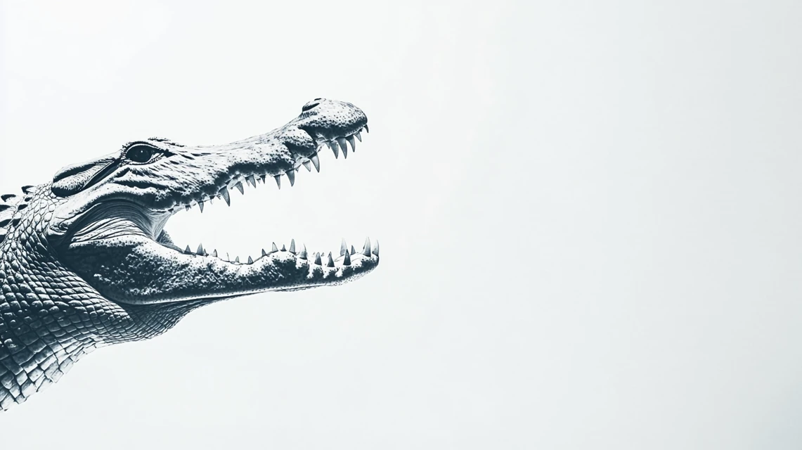 Midjourney Crocodile White Background Comparison: V5.2-V7.0 - v6.1 - Image 3