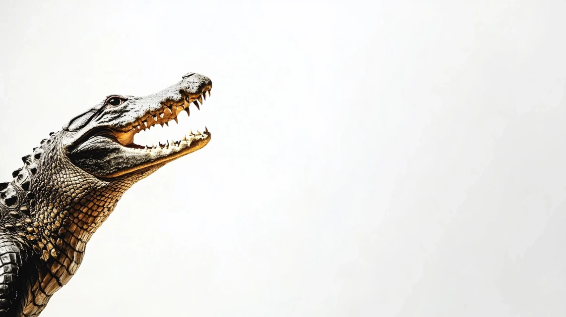 Midjourney Crocodile White Background Comparison: V5.2-V7.0 - v6.1 - Image 2