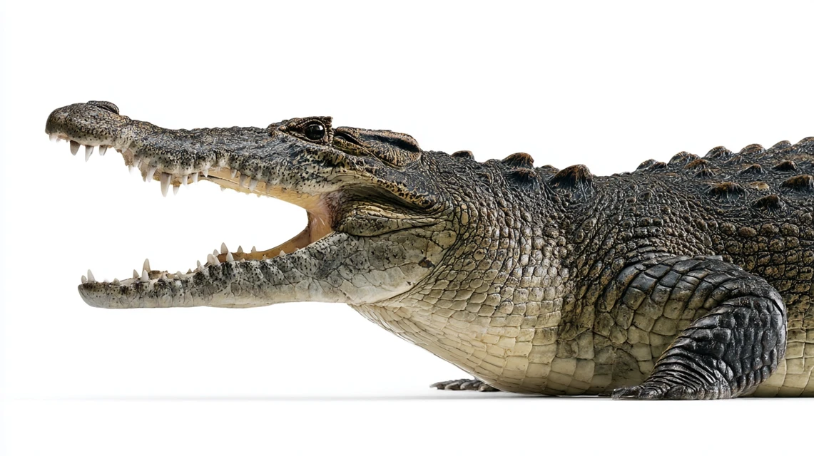 Midjourney Crocodile White Background Comparison: V5.2-V7.0 - v7.0 - Image 4