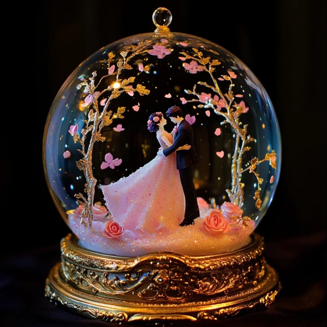 Midjourney Romantic Snowglobe Generation: v5.2 vs v6.1 vs v7.0 - v6.1 - Image 2
