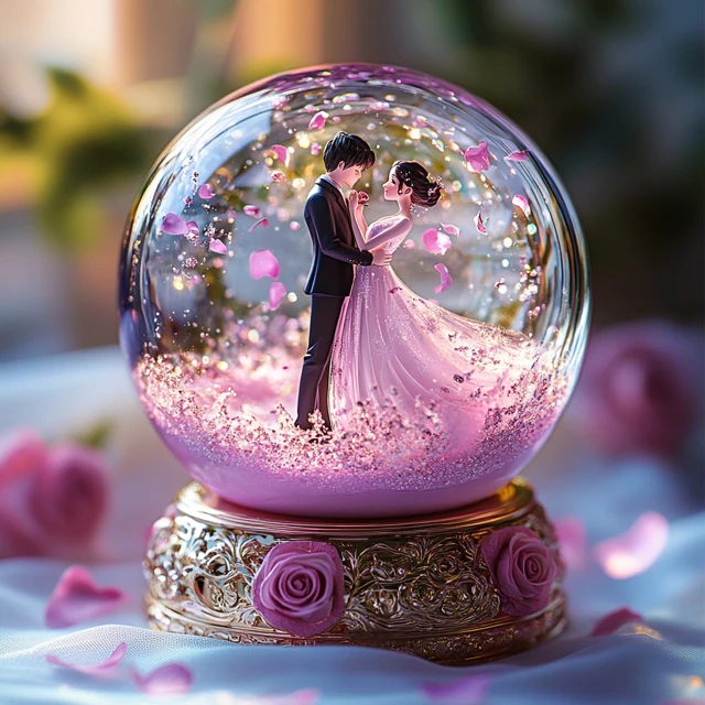 Midjourney Romantic Snowglobe Generation: v5.2 vs v6.1 vs v7.0 - v6.1 - Image 4