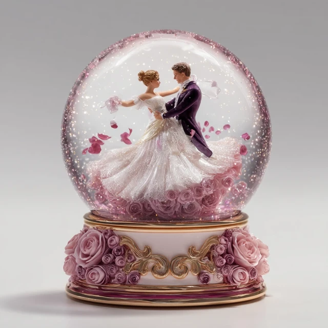 Midjourney Romantic Snowglobe Generation: v5.2 vs v6.1 vs v7.0 - v7.0 - Image 4