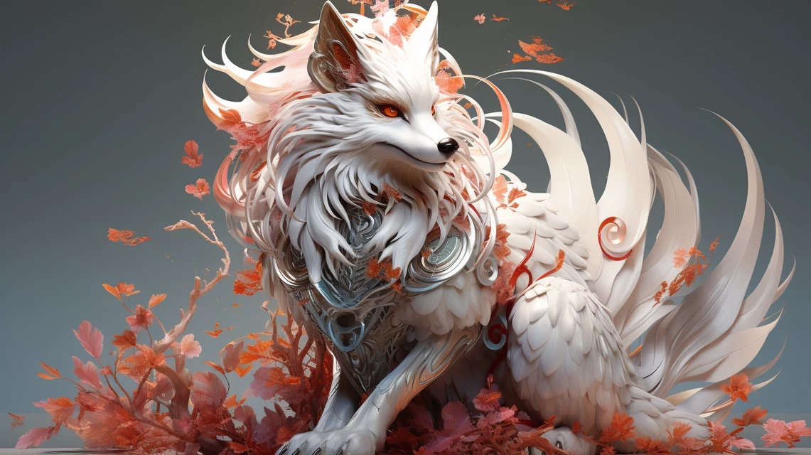 Kitsune Art Evolution: MidJourney v5.2 vs v6.1 vs v7.0 - v5.2 - Image 2