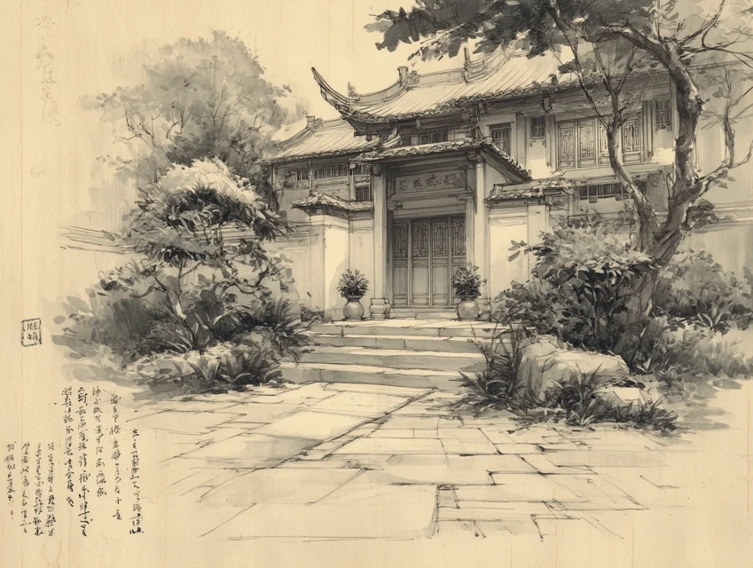 Midjourney’s Evolution of Chinese Courtyard Garden Design - v7.0 - Image 4