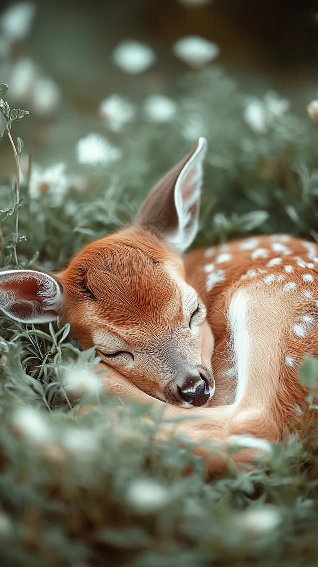 Sleeping Fawn Photorealism: Midjourney v5.2 v6.1 v7.0 - v6.1 - Image 3