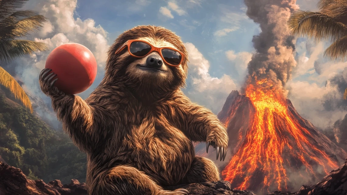 MidJourney v7 vs v6.1 vs v5.2: Cool Sloth Volcano Showdown - v6.1 - Image 4