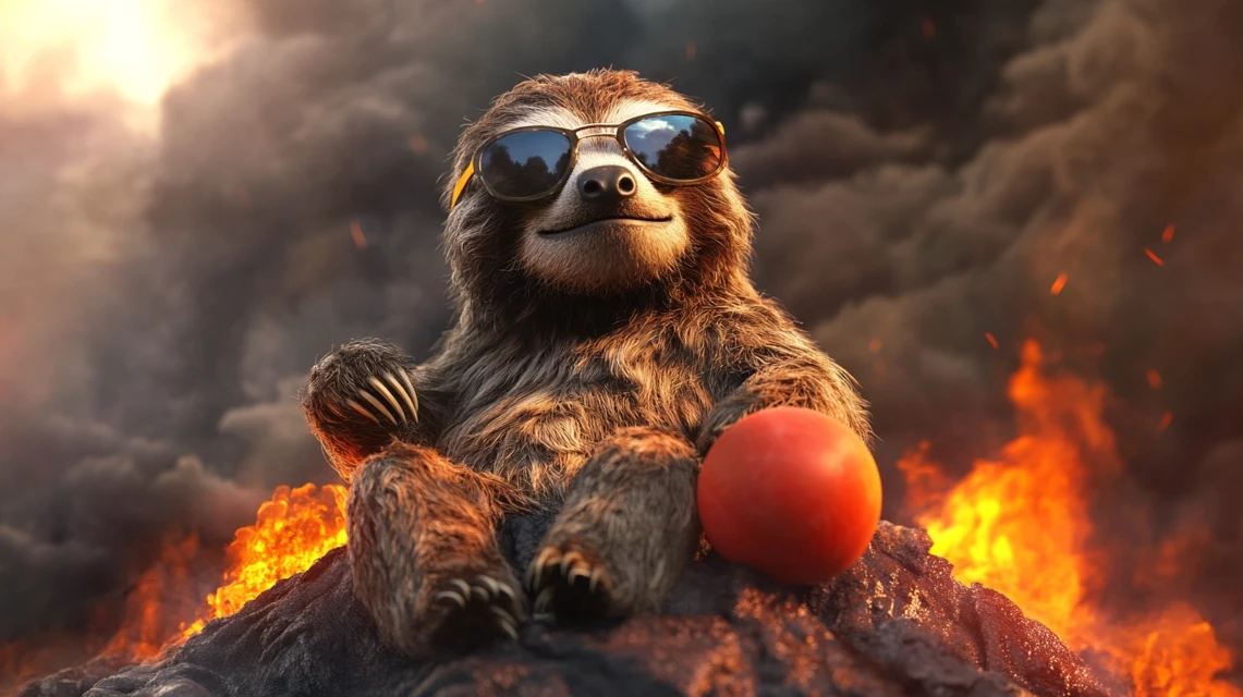MidJourney v7 vs v6.1 vs v5.2: Cool Sloth Volcano Showdown - v6.1 - Image 2