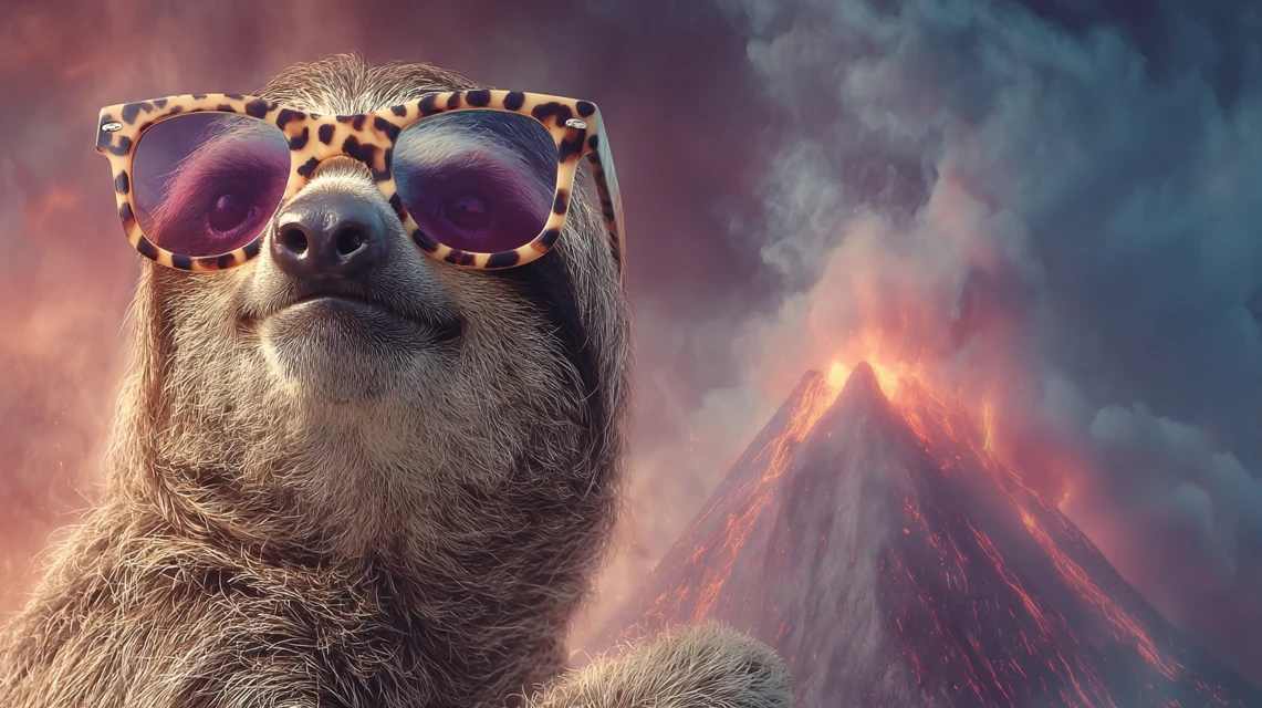 MidJourney v7 vs v6.1 vs v5.2: Cool Sloth Volcano Showdown - v7.0 - Image 4