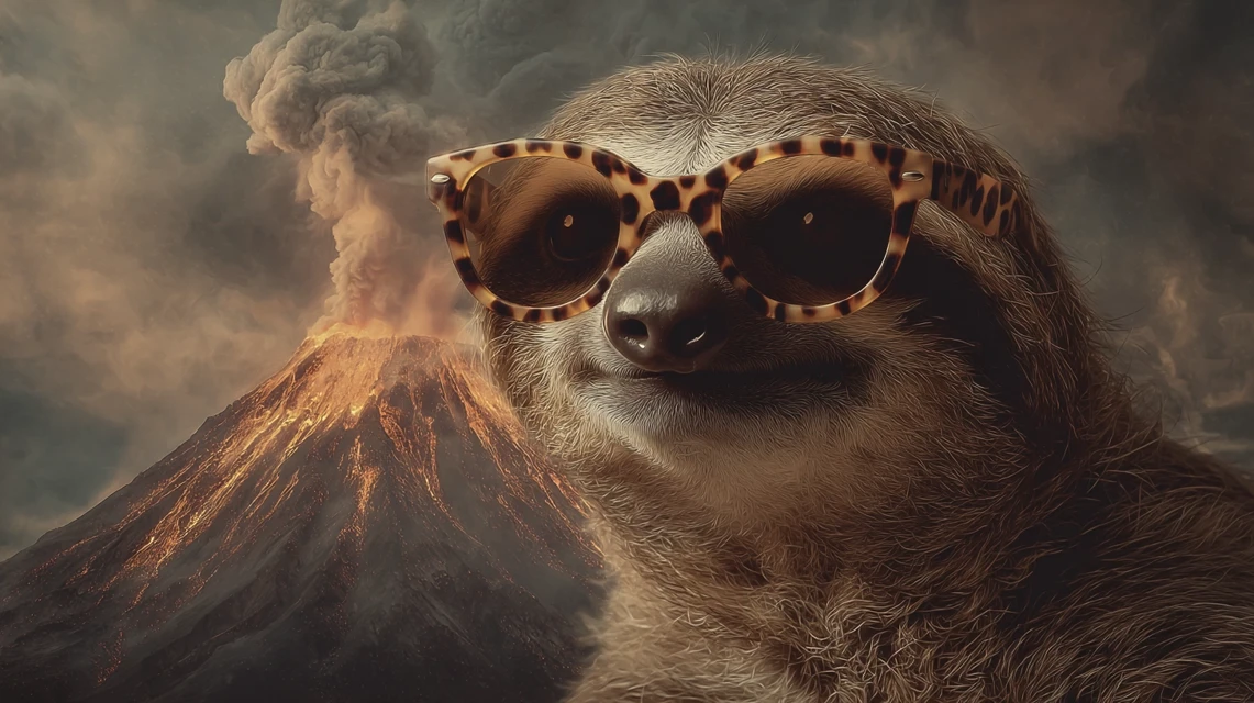 MidJourney v7 vs v6.1 vs v5.2: Cool Sloth Volcano Showdown - v7.0 - Image 3