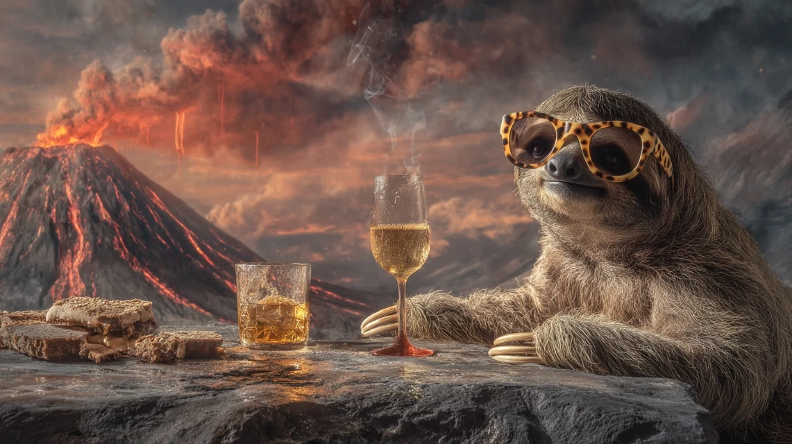 MidJourney v7 vs v6.1 vs v5.2: Cool Sloth Volcano Showdown - v7.0 - Image 2
