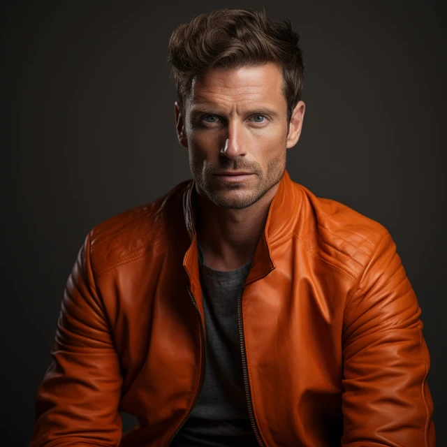 MJ Realistic Model Orange Leather Jacket: v5.2-v7.0 Test - v5.2 - Image 3