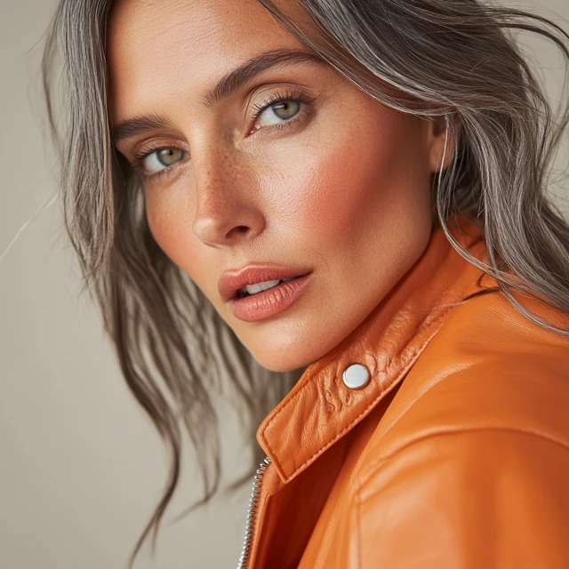 MJ Realistic Model Orange Leather Jacket: v5.2-v7.0 Test - v6.1 - Image 3