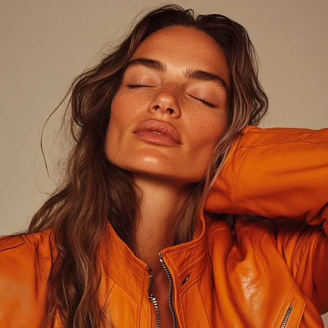 MJ Realistic Model Orange Leather Jacket: v5.2-v7.0 Test - v6.1 - Image 2