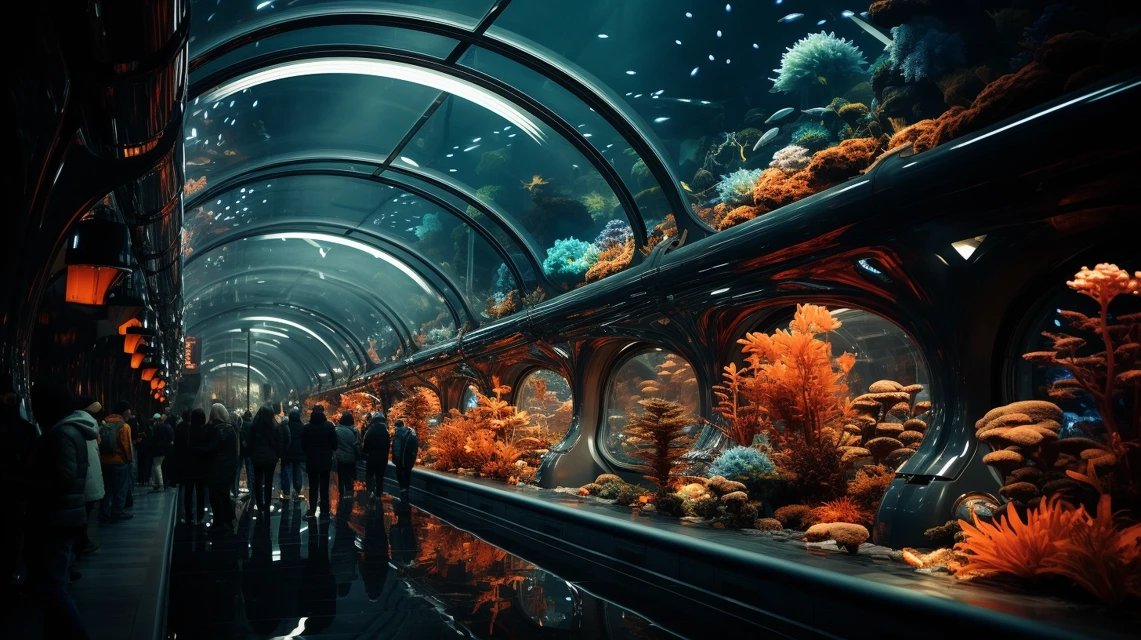 Underwater Subway Fantasy: MidJourney v5.2 vs v6.1 vs v7.0 - v5.2 - Image 3