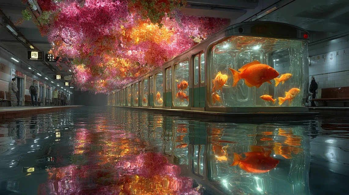 Underwater Subway Fantasy: MidJourney v5.2 vs v6.1 vs v7.0 - v7.0 - Image 3