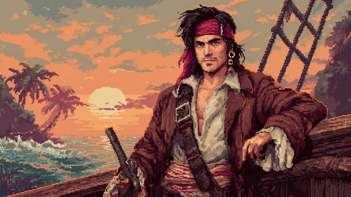MJ 8-bit Pirate Pixel Art: v5.2 v6.1 v7.0 Compared - v7.0 - Image 2