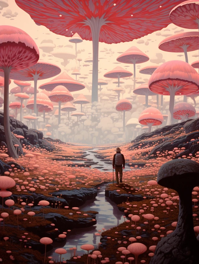 Comparing MidJourney’s Evolution in Ghibli Mushroom Worlds - v5.2 - Image 2